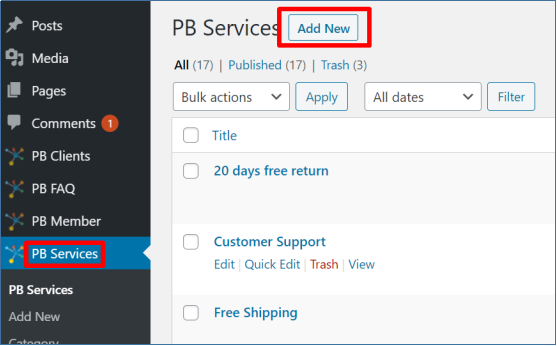 Add New Service through Custom Post Type - landing page guide